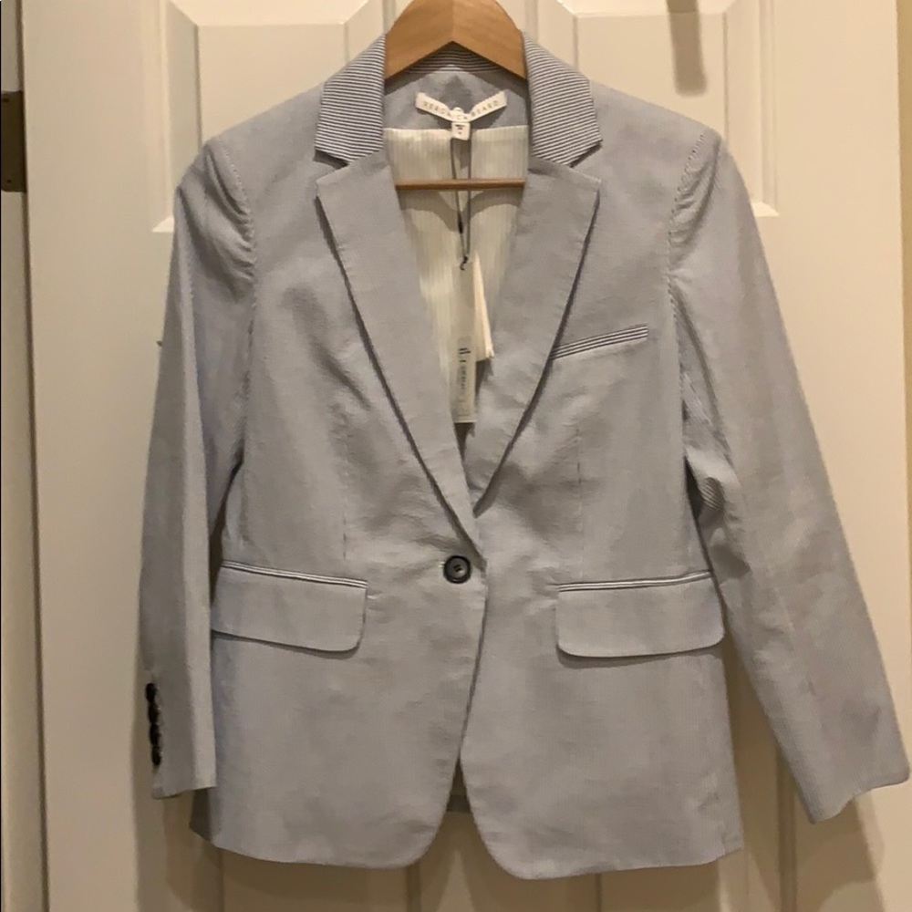 Veronica Beard Schoolboy seersucker blazer